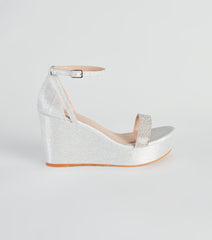 Cue The Glitter Rhinestone Platform Wedges