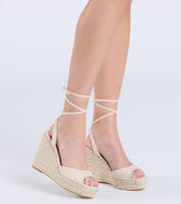 Chase The Sun Lace-Up Espadrille Wedges