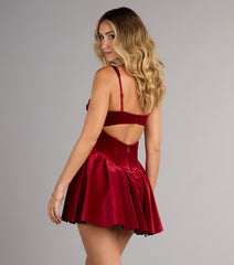 Kyla Velvet Cutout Skater Short Dress