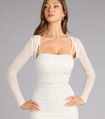 Tabitha Rhinestone Mini Dress with Shawl