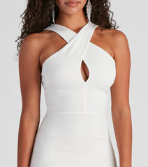 Gracelyn Crepe Cross Midi Dress