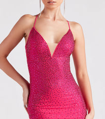 Francesca Rhinestone Lace-Up Party Dress