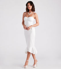 Aleah Formal Trumpet Hem Midi Dress
