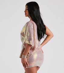 Kimberly Sequin One Shoulder Dress