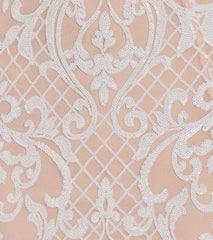 Krissy Formal Sequin Scroll Corset Midi Dress