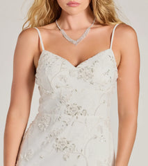 Danica Pearl And Sequin Floral Embroidered Mini Dress