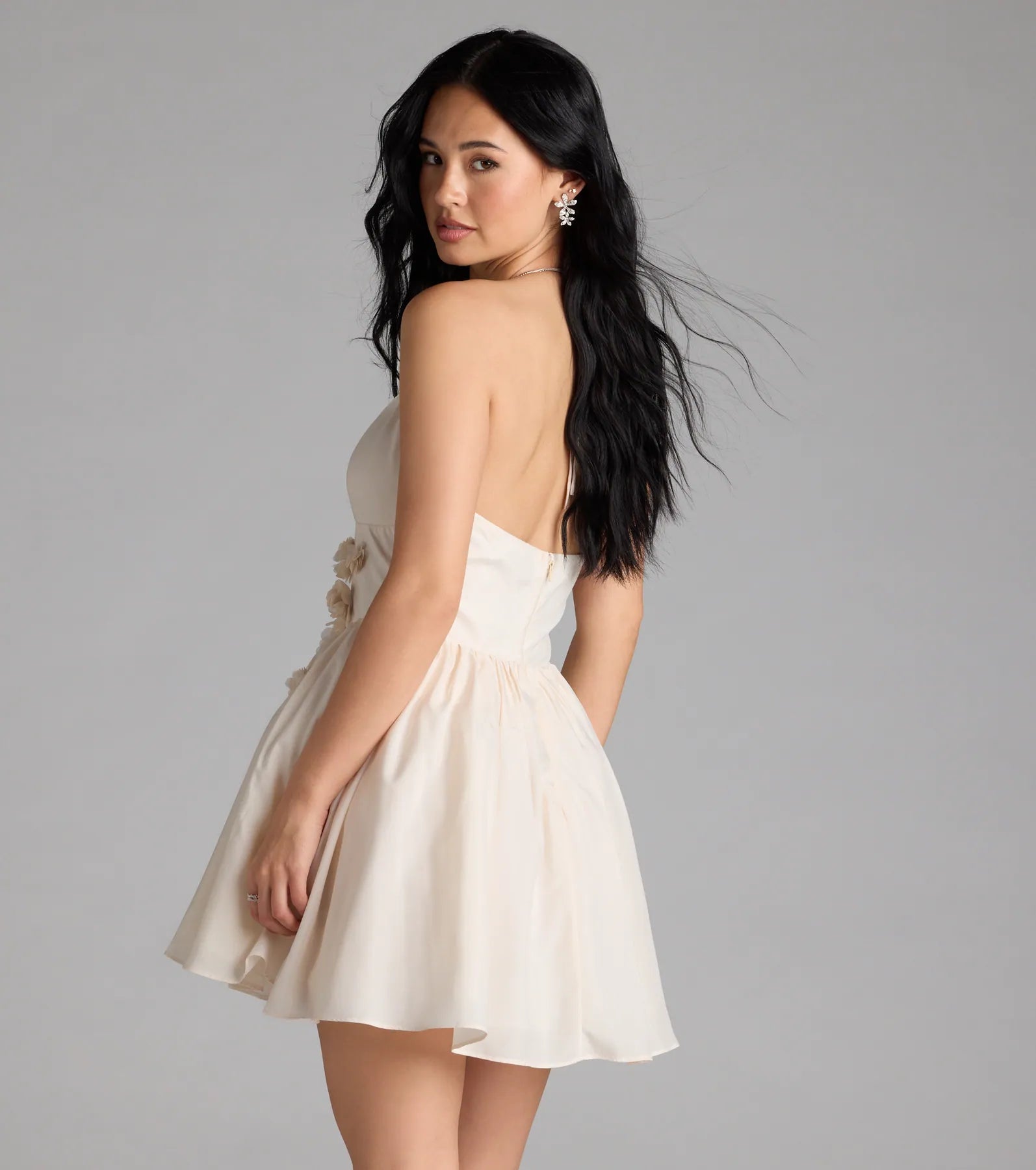 Jadie Open Back Floral Skater Dress