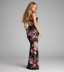 Emily Floral Cutout Mermaid Formal Dress