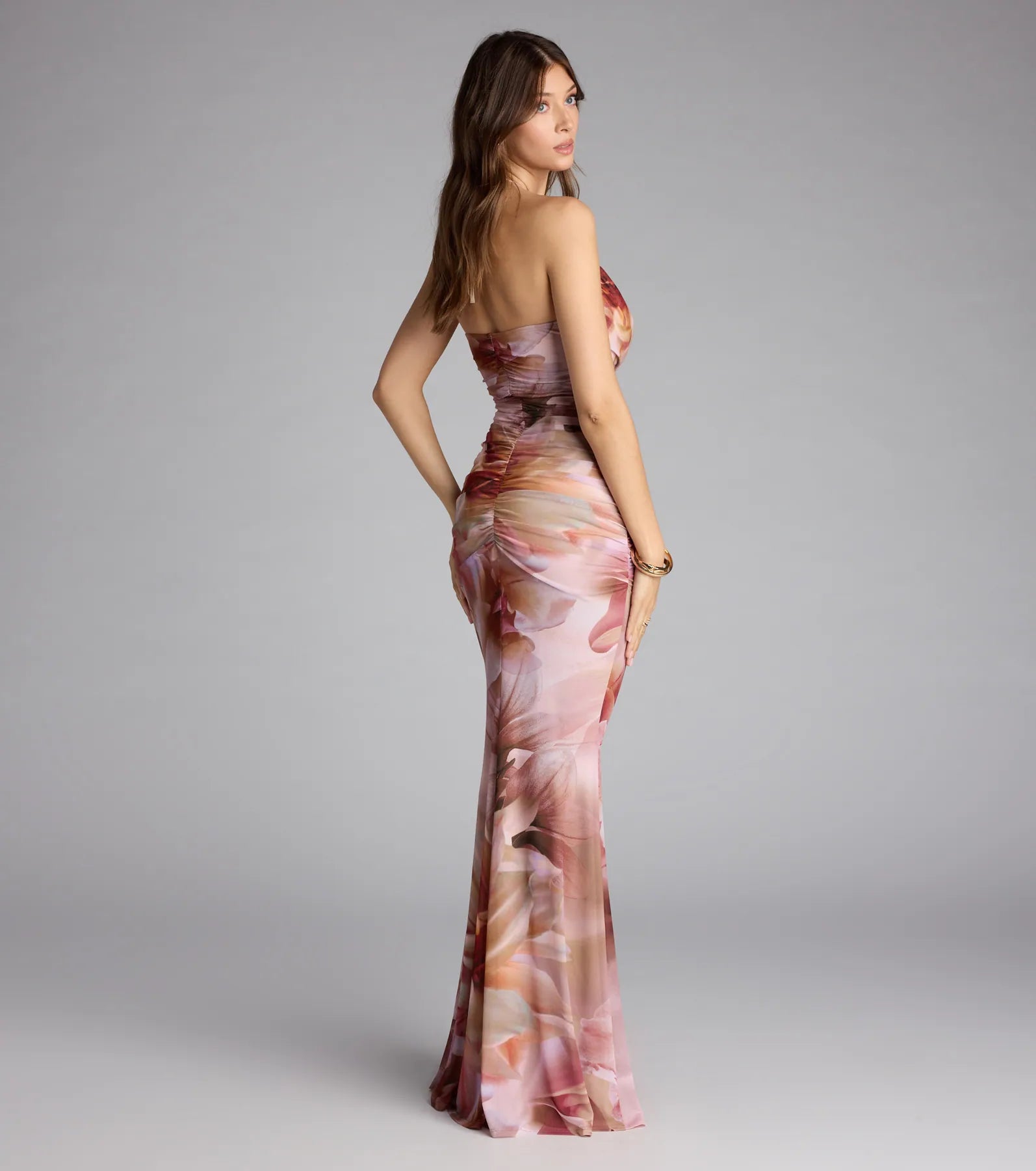 McKenzie Floral Halter Mermaid Formal Dress