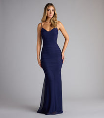 Bonnie Ruched Mesh Mermaid Dress