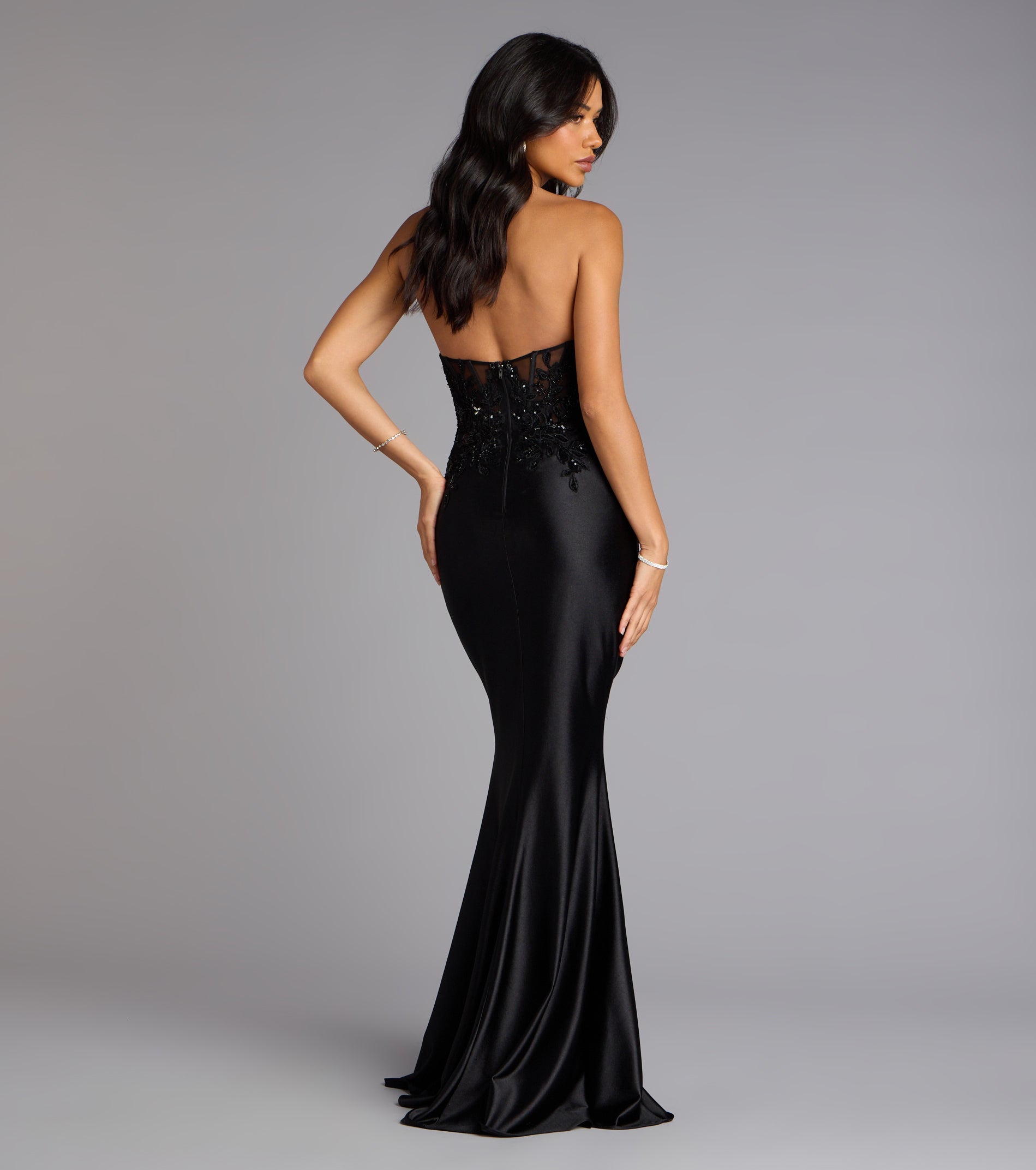 Valeria Satin Lace Corset Mermaid Formal Dress