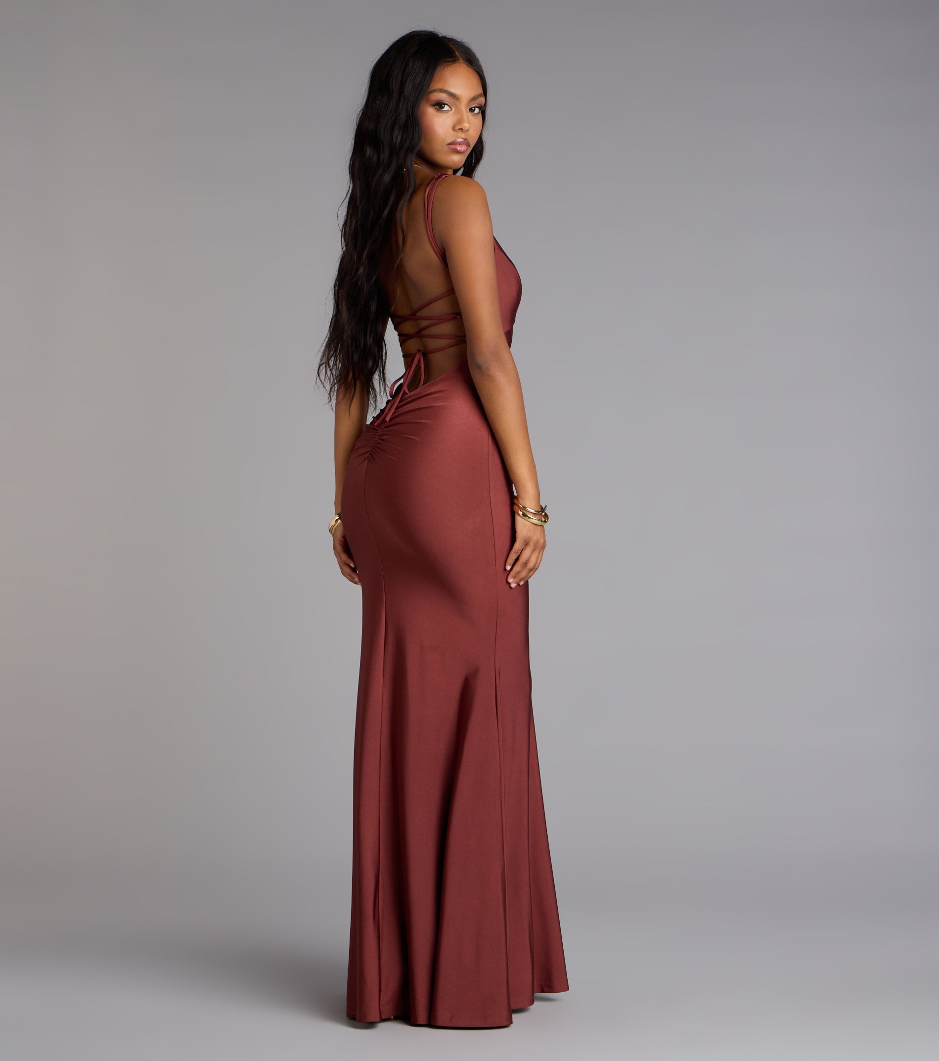 Gabriella Lace-Up Mermaid Formal Dress