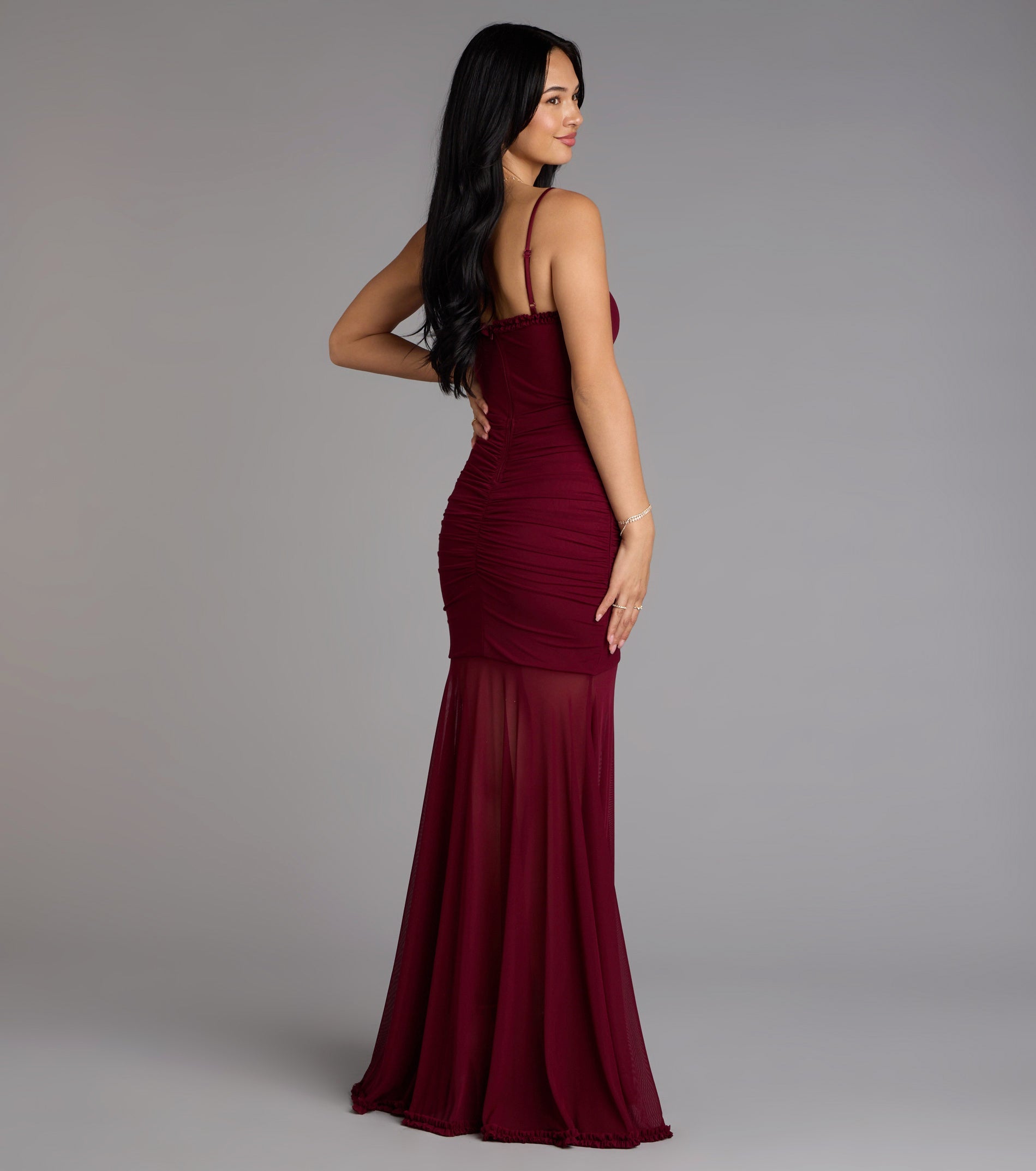 Sherrie Mesh Slit Mermaid Formal Dress