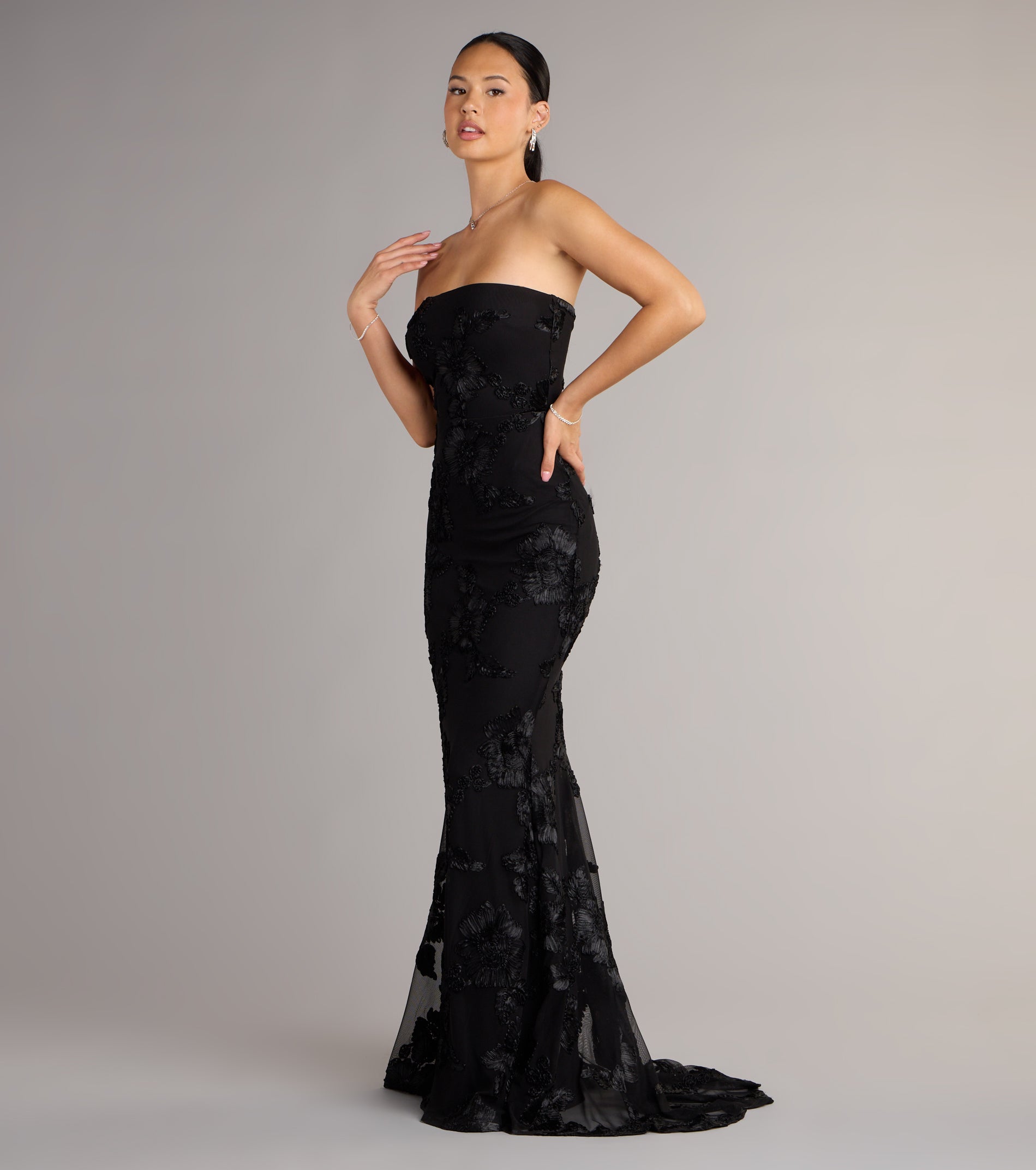 Ariela Lace-Up Cutout Mermaid Formal Dress