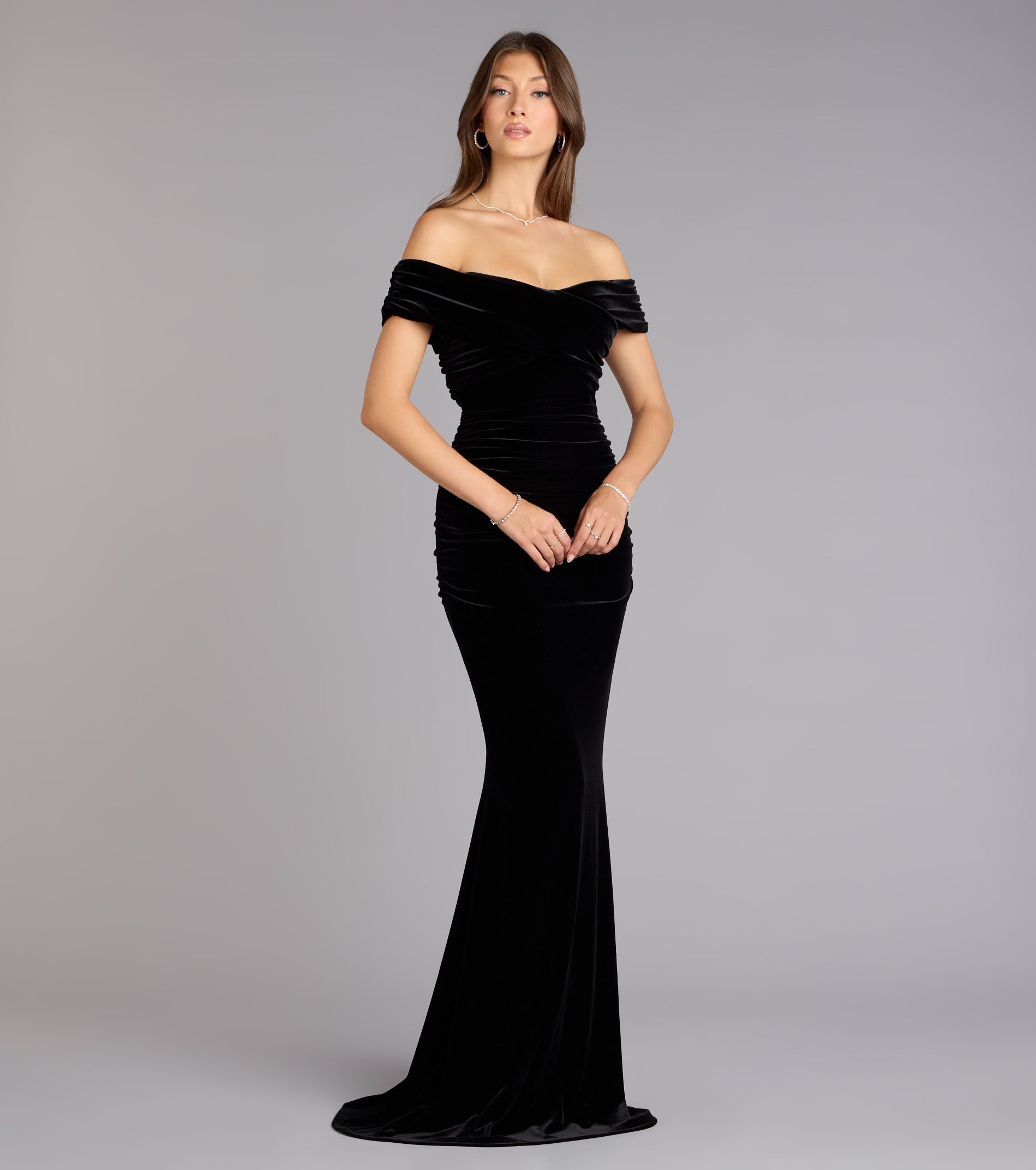 Gemma Velvet Off-The-Shoulder Mermaid Dress