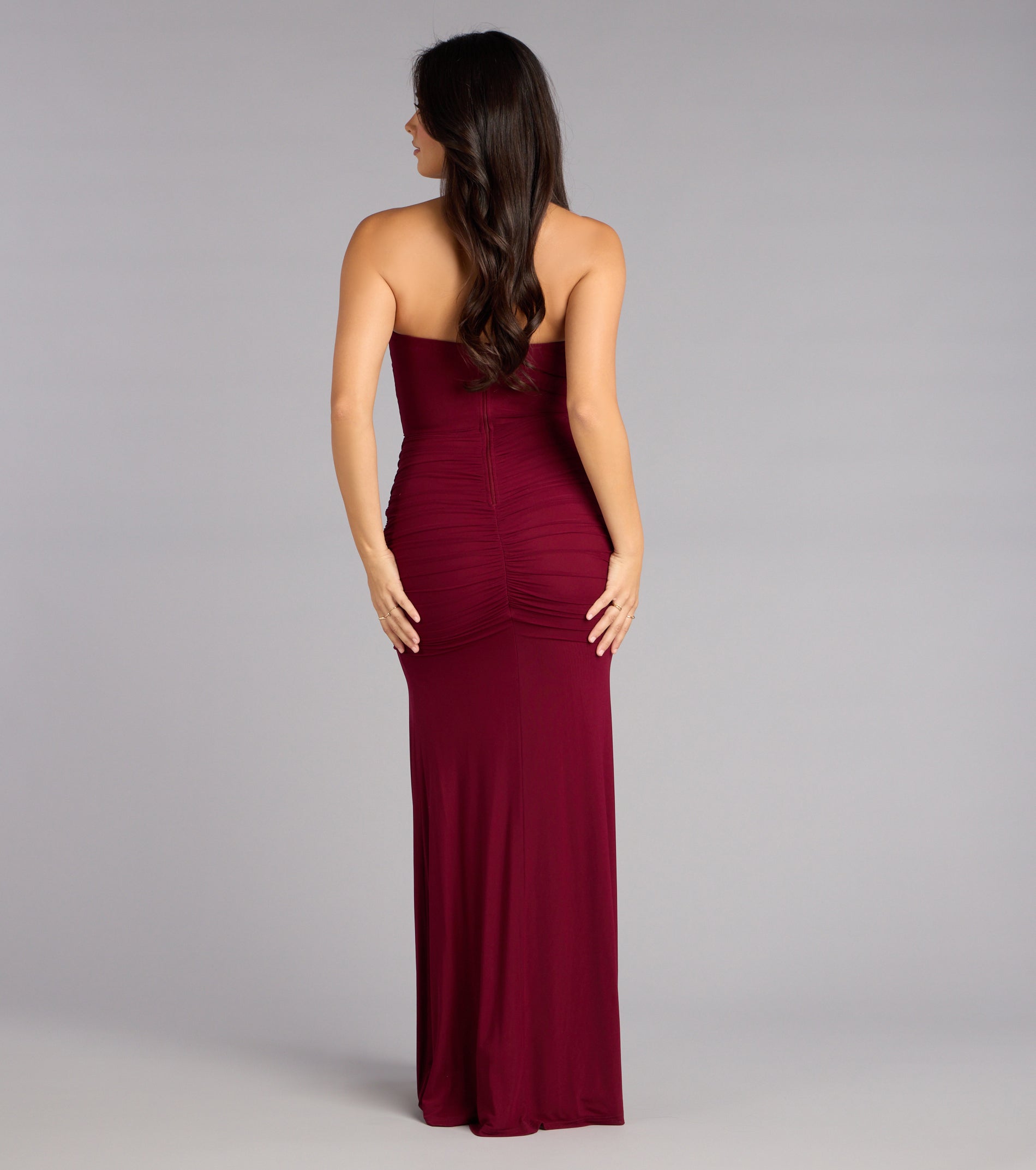 Brooklyn Mesh Strapless Mermaid Formal Dress
