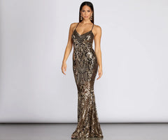 Dulce Sequin Lace Up Formal Gown