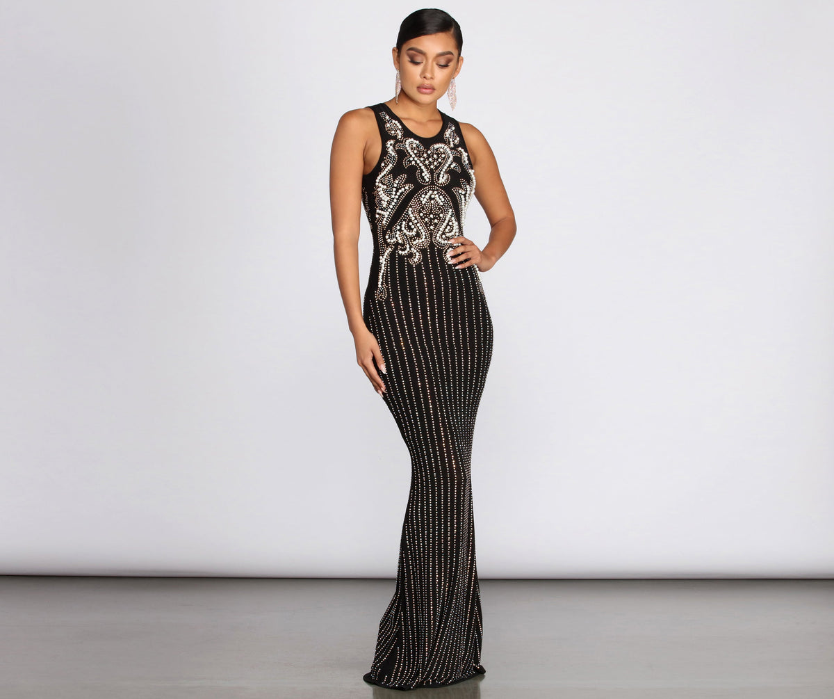 Deleah Formal Sleeveless Pearl Dress