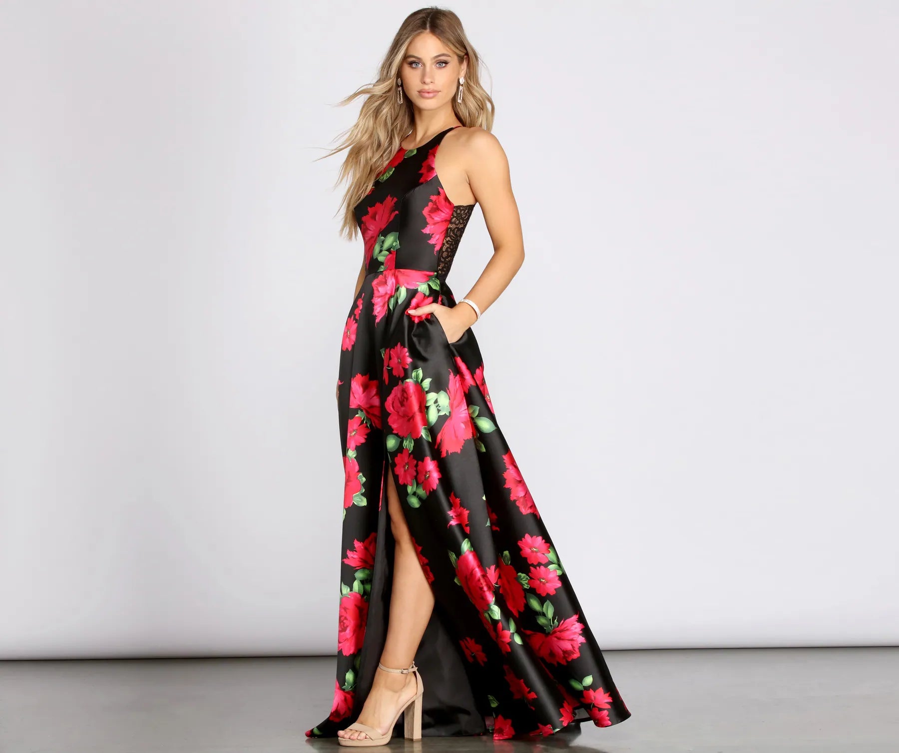 Milana Lace Back Floral Dress