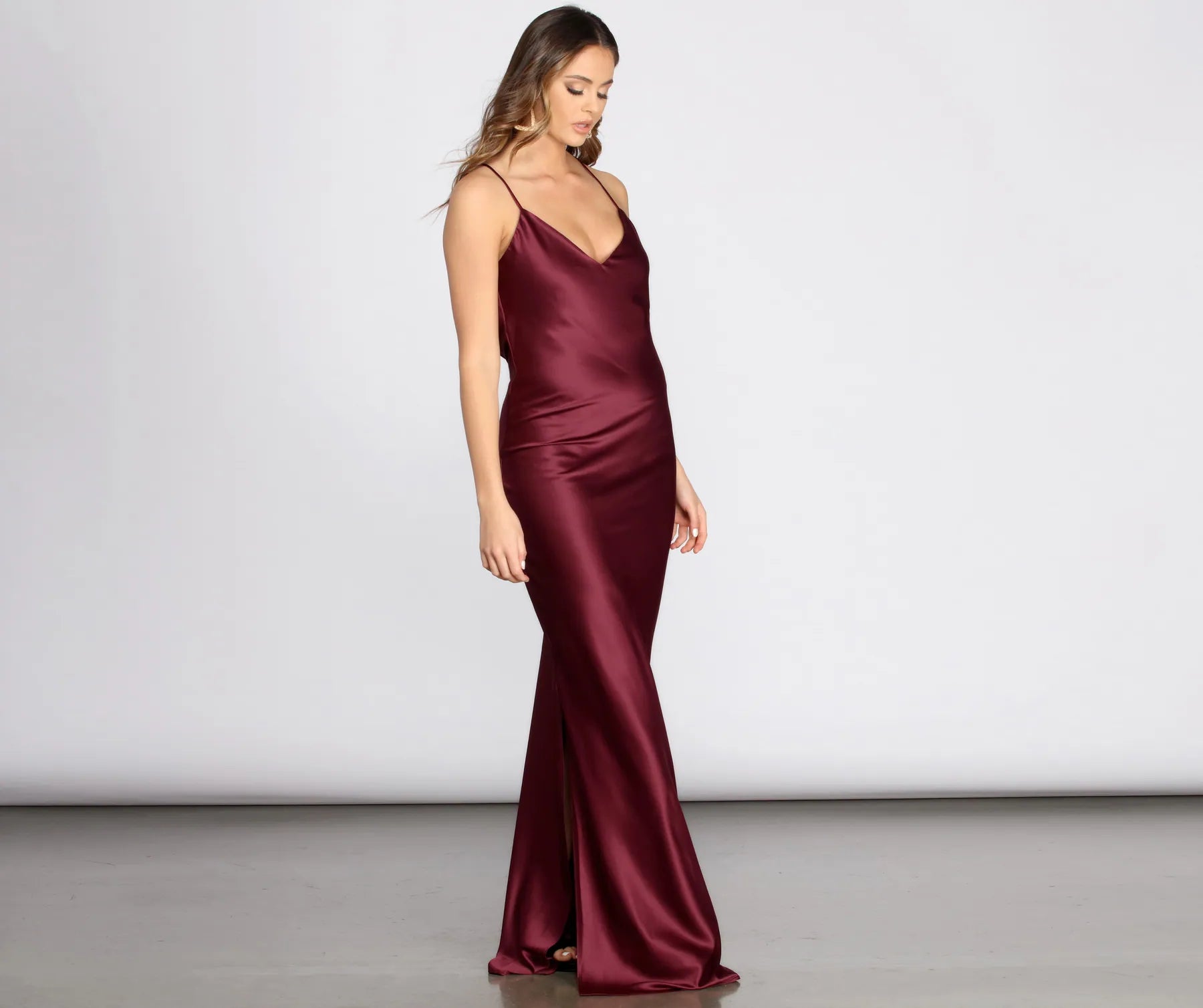 Chantel Cowl Back Satin Dress