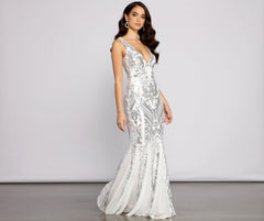 Danielle Sequin Mesh Mermaid Dress