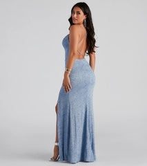 Doria Formal High Slit Glitter Dress