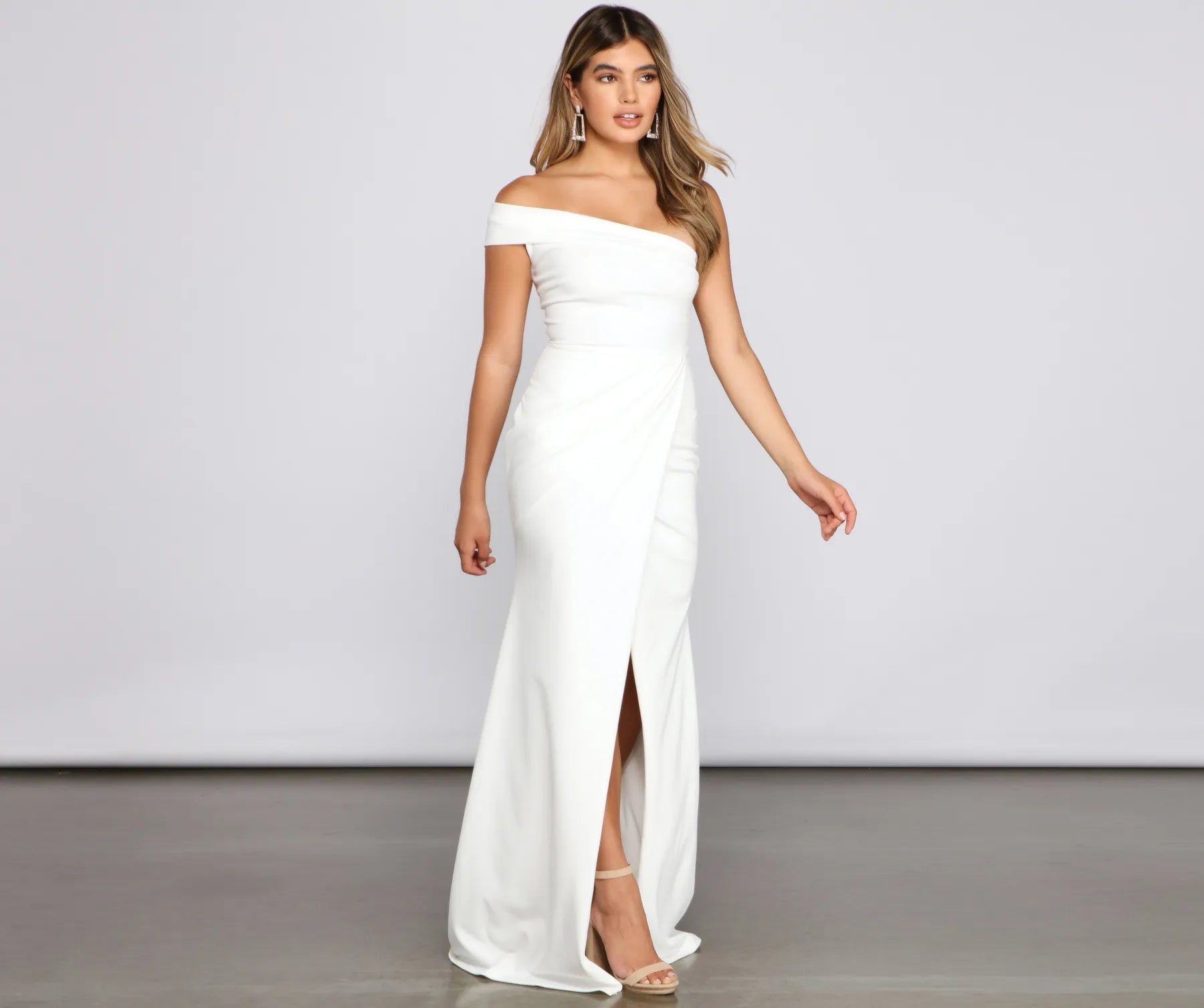 Susana Asymmetric Off-Shoulder Mermaid Dress
