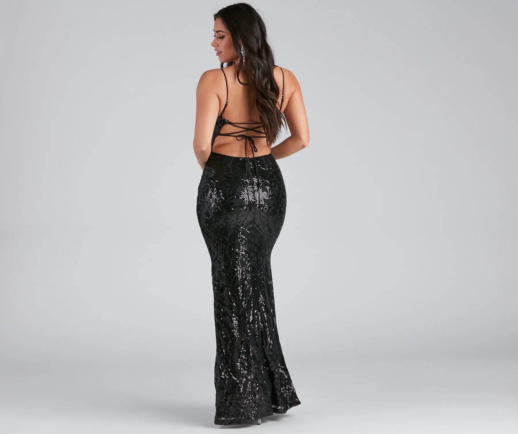 Serena Sequin Mesh Mermaid Dress