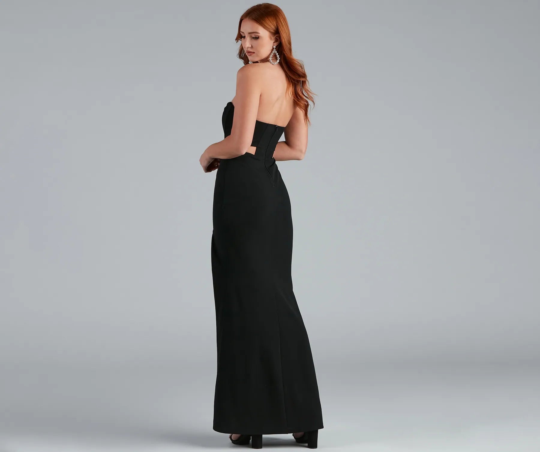 Hallie Formal High Slit Corset Dress