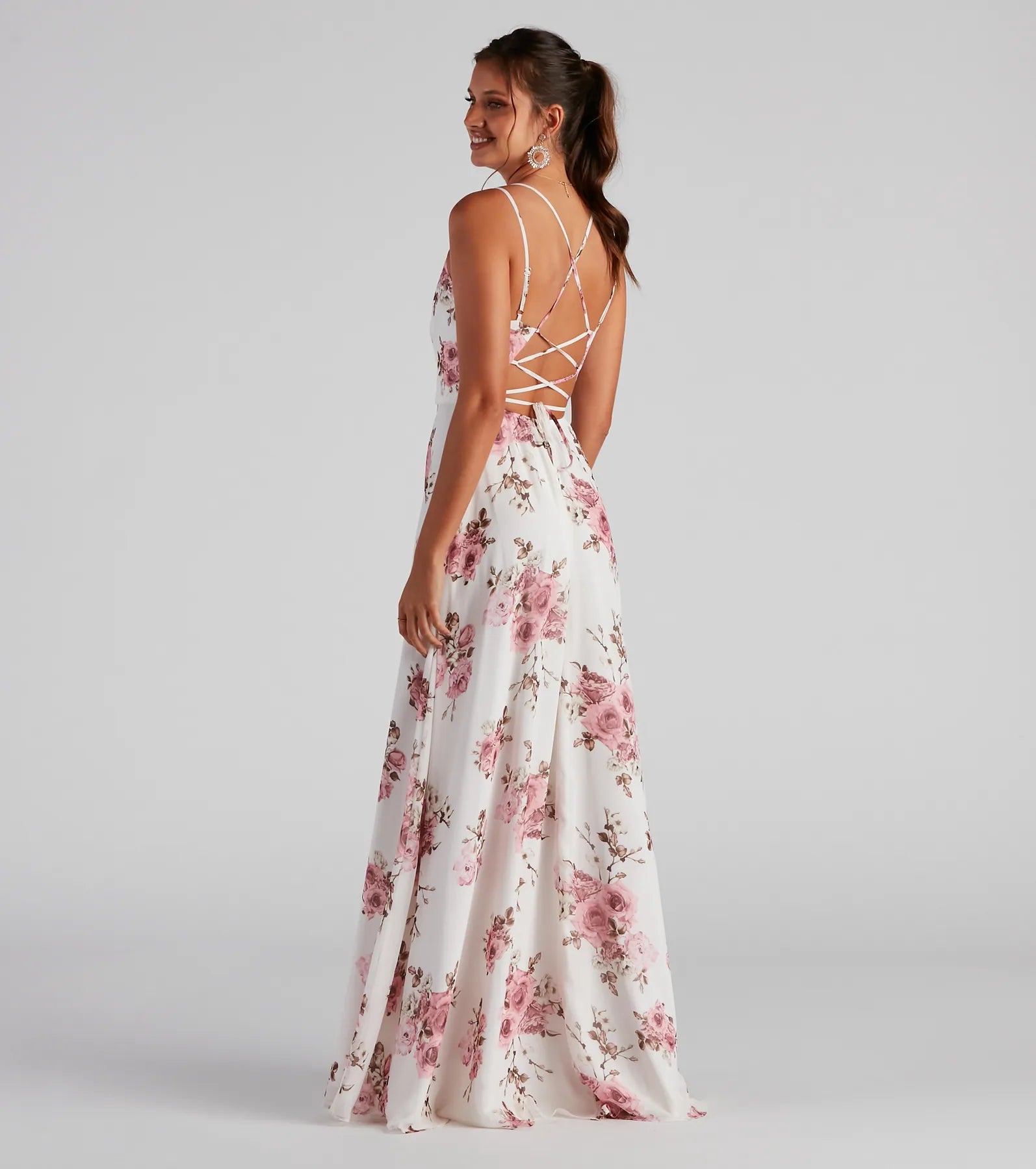 Geneviève Floral Chiffon Wrap Dress