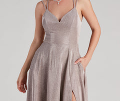 Edna Formal Glitter Lace-Up Dress