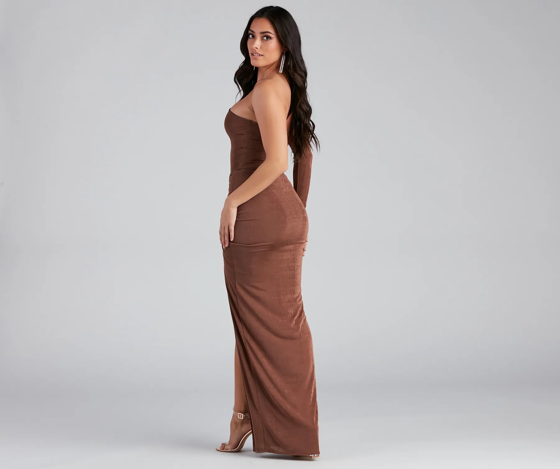 Jade One Shoulder Ruched Formal Dress