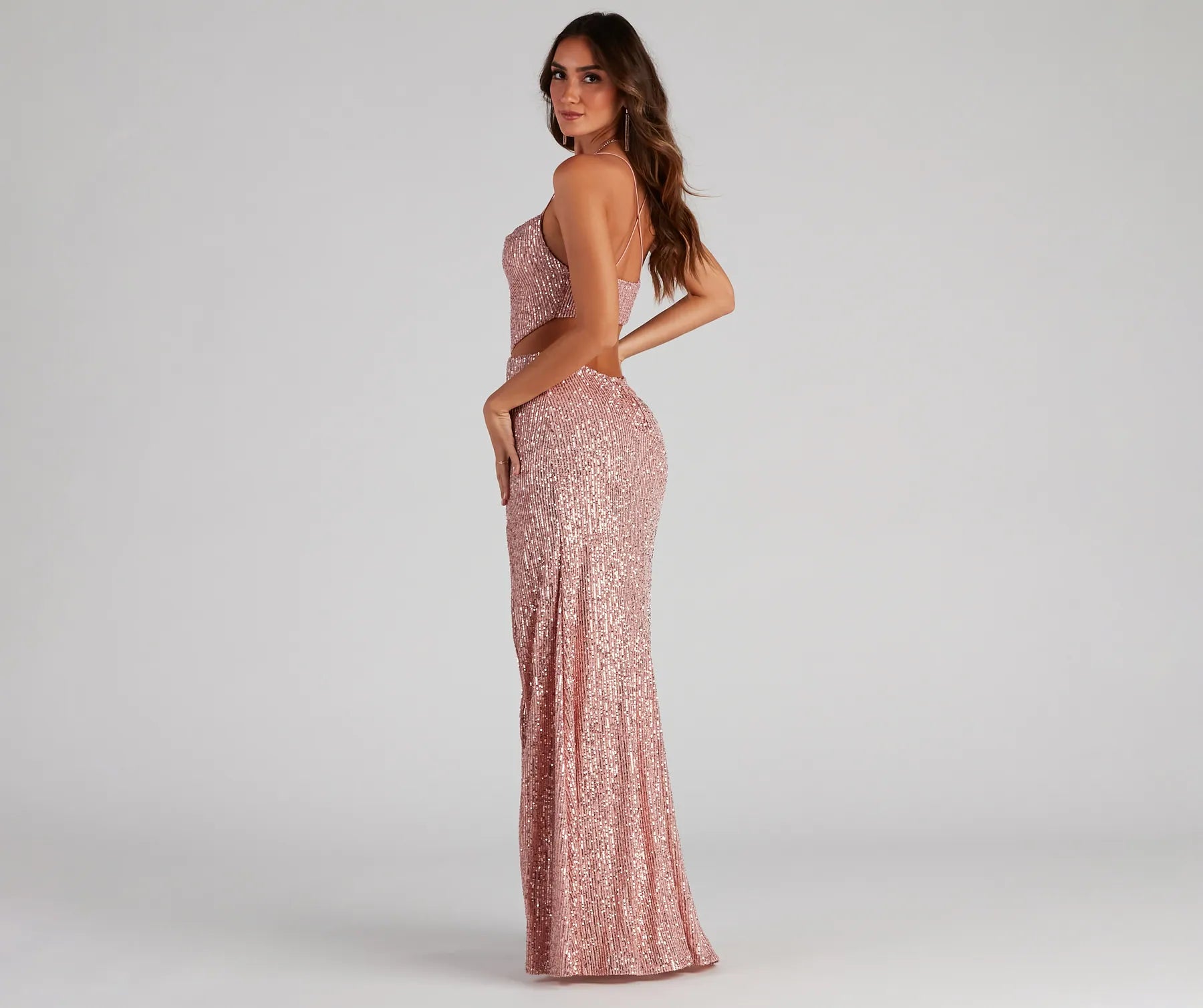 Kristina Formal Sequin Cutout Dress