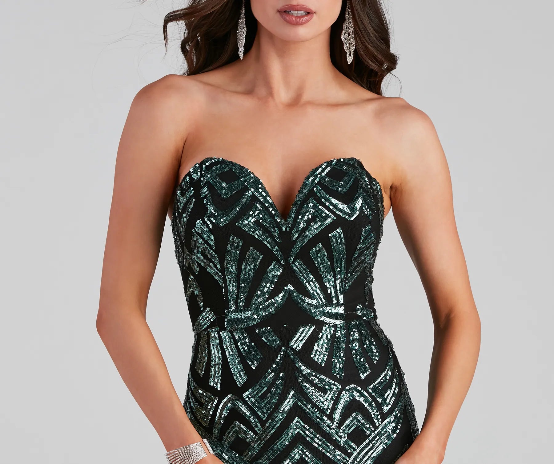 Cassy Formal Sequin Lace Up Dress