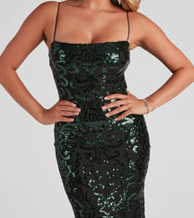 Meara Formal A-Line Sequin Dress