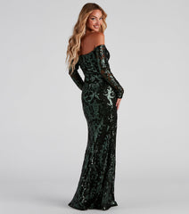 Isador Formal Sequin Scroll Dress