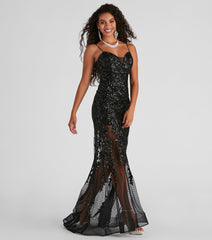 Livia Sequin Mesh Mermaid Dress