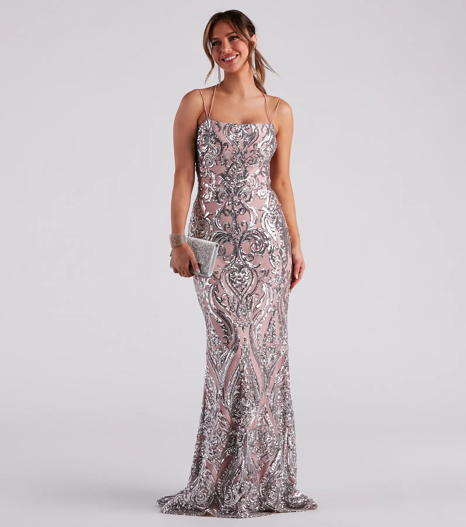 Kenzie Formal Sequin X-Back Dress