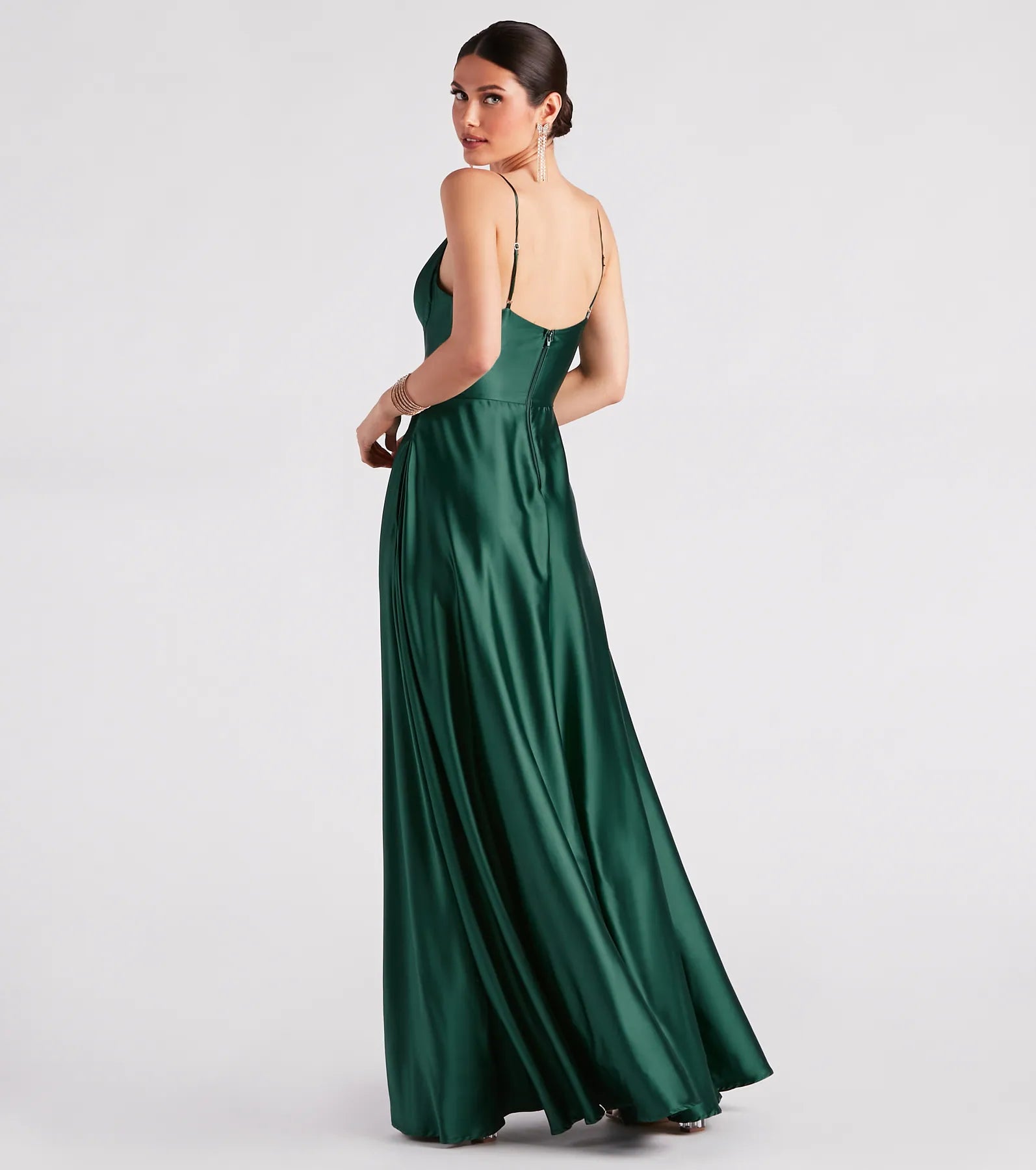 Anya Satin Sleeveless A-line Formal Dress