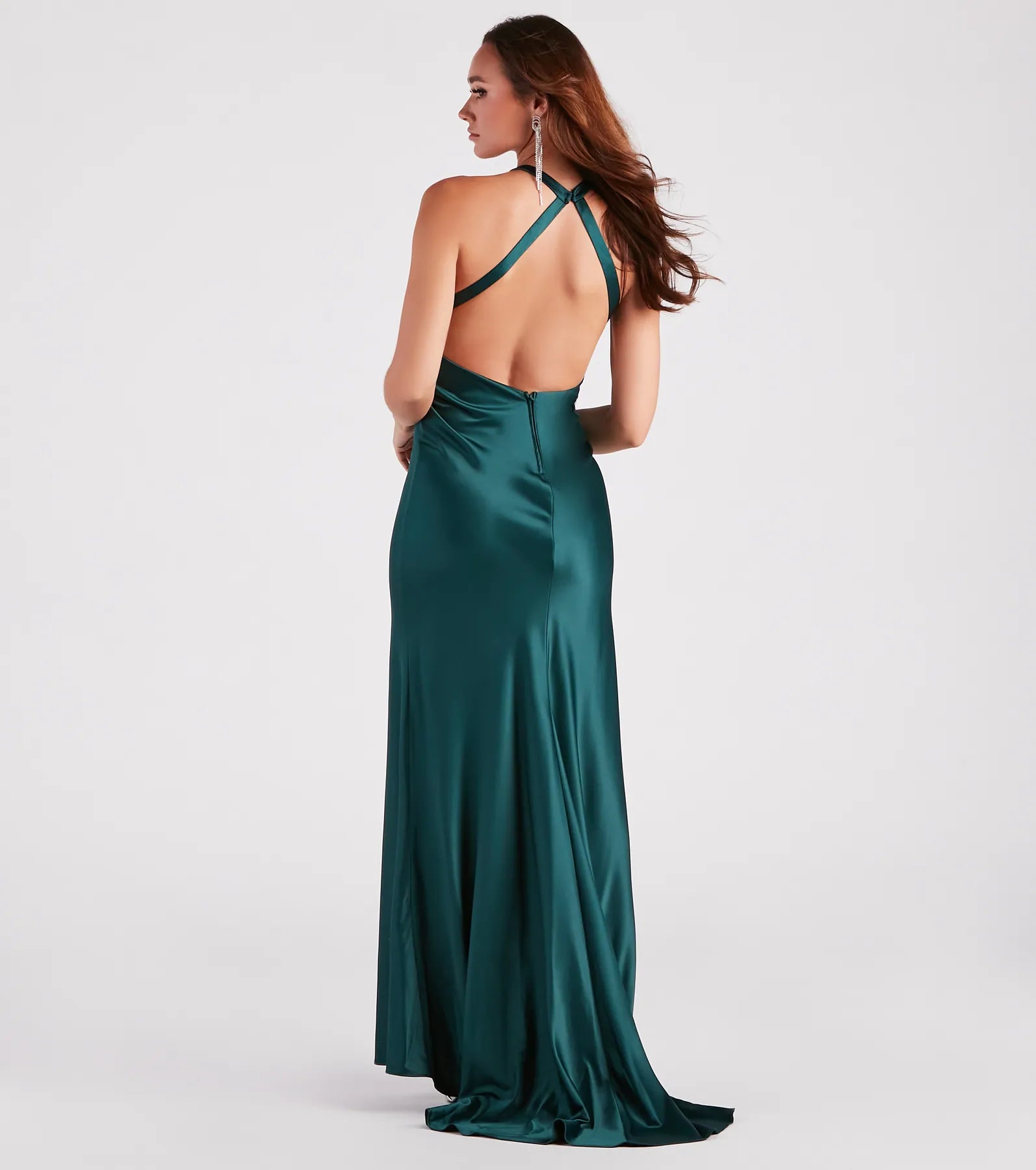 Candace Formal Satin Low Back Mermaid Dress