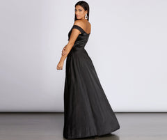 Ophelia Formal High Slit Satin Dress