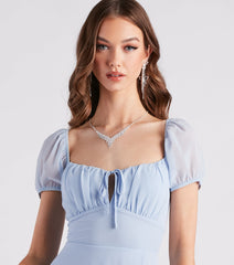 Idina Formal Chiffon Slit Long Dress