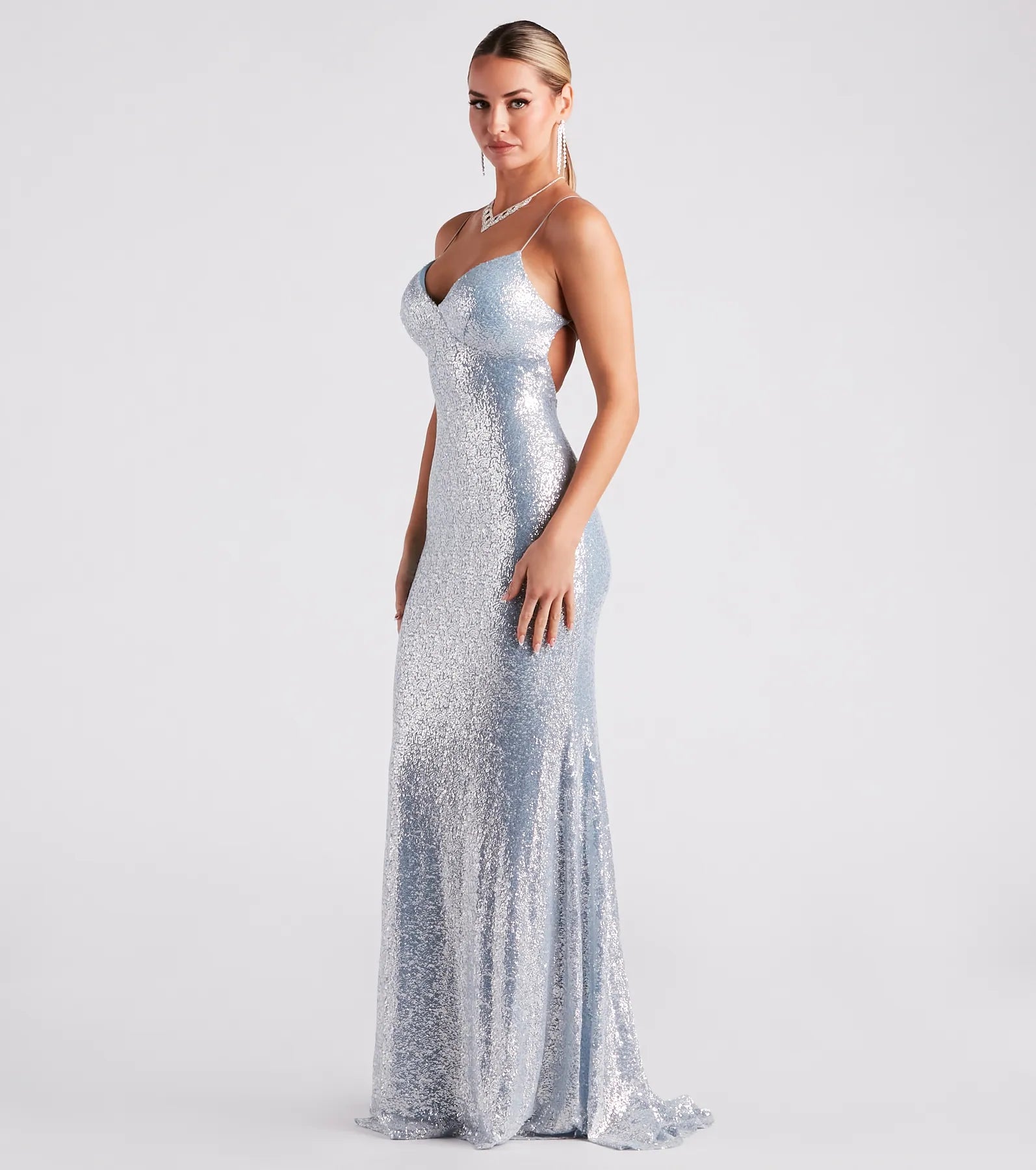 Torrie Formal Sequin Strappy Mermaid Dress