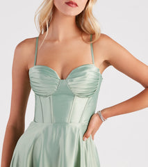 Lianne Satin Corset A-Line Formal Dress