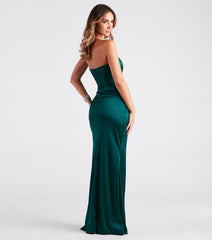 Whitney Formal Satin Corset A-Line Dress