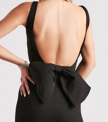 Nevaeh Formal Crepe Bow Mermaid Dress