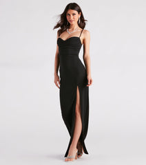 Justine Formal Crepe Sweetheart Long Dress