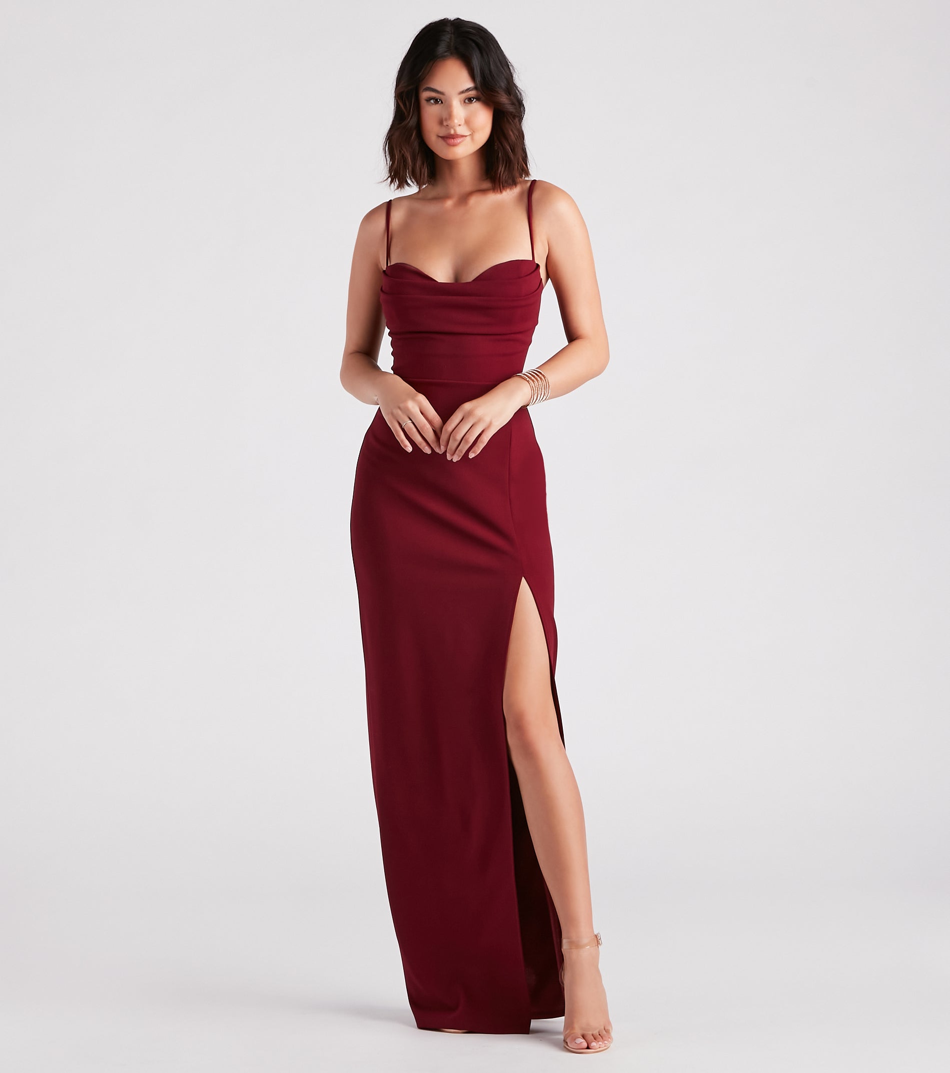 Justine Formal Crepe Sweetheart Long Dress