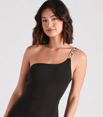 Ellen Formal Rhinestone Strap Long Dress