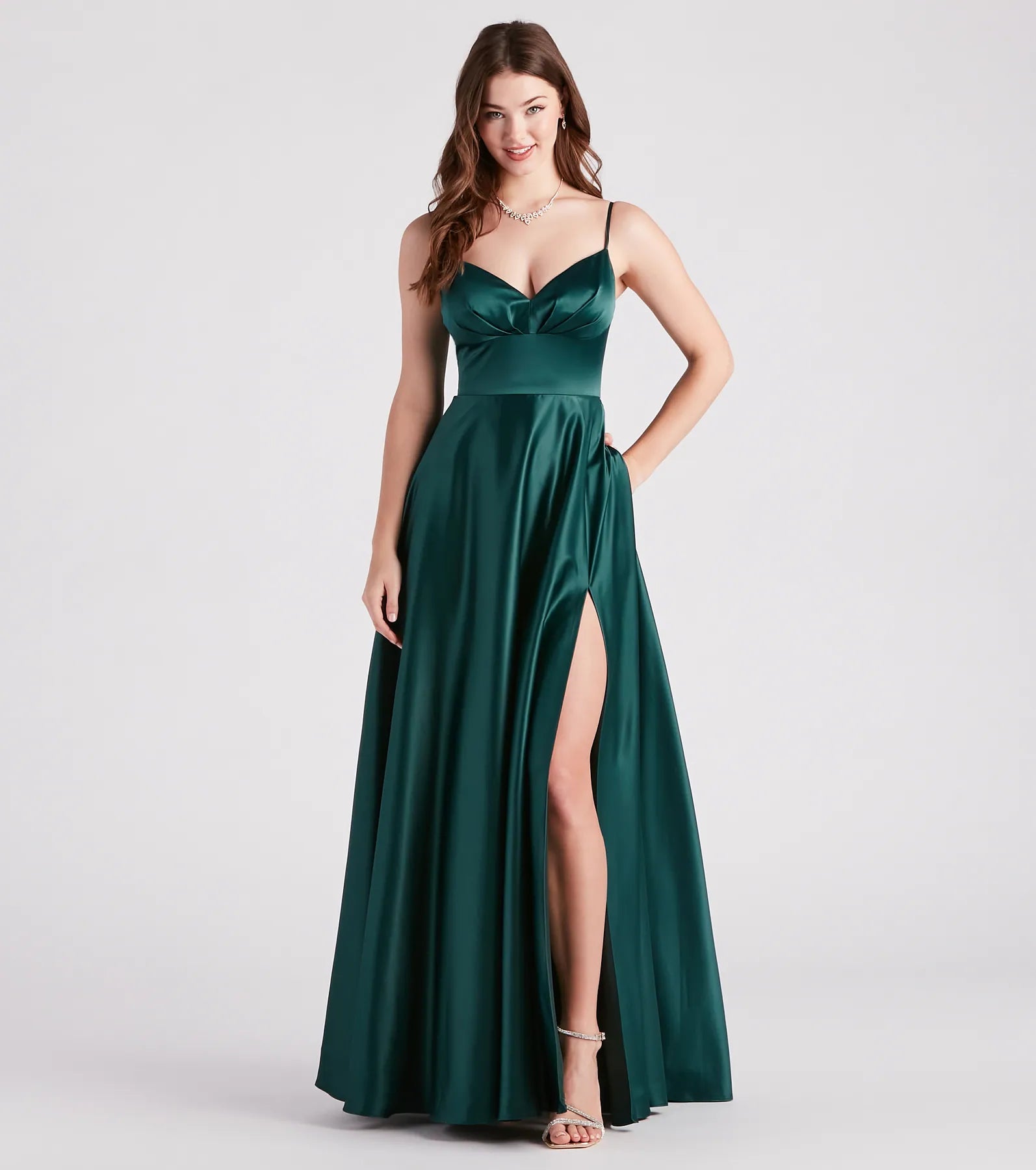 Gillian Formal Satin A-Line Dress